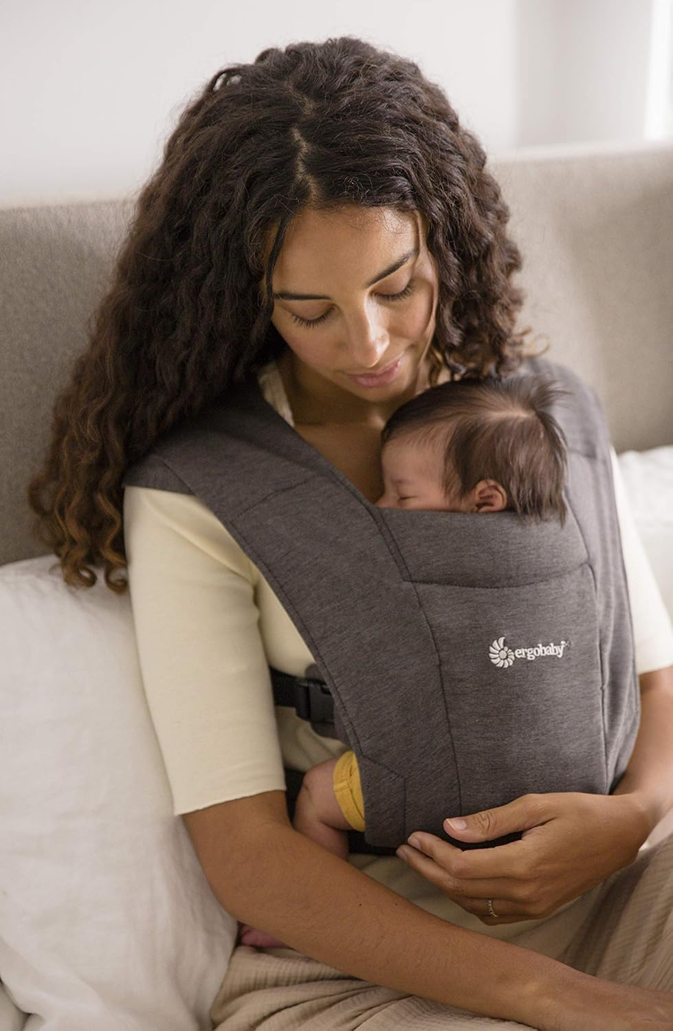 Ergobaby Embrace Cozy Newborn Baby Wrap Carrier (7-25 Pounds), Ponte Knit, Heather Grey