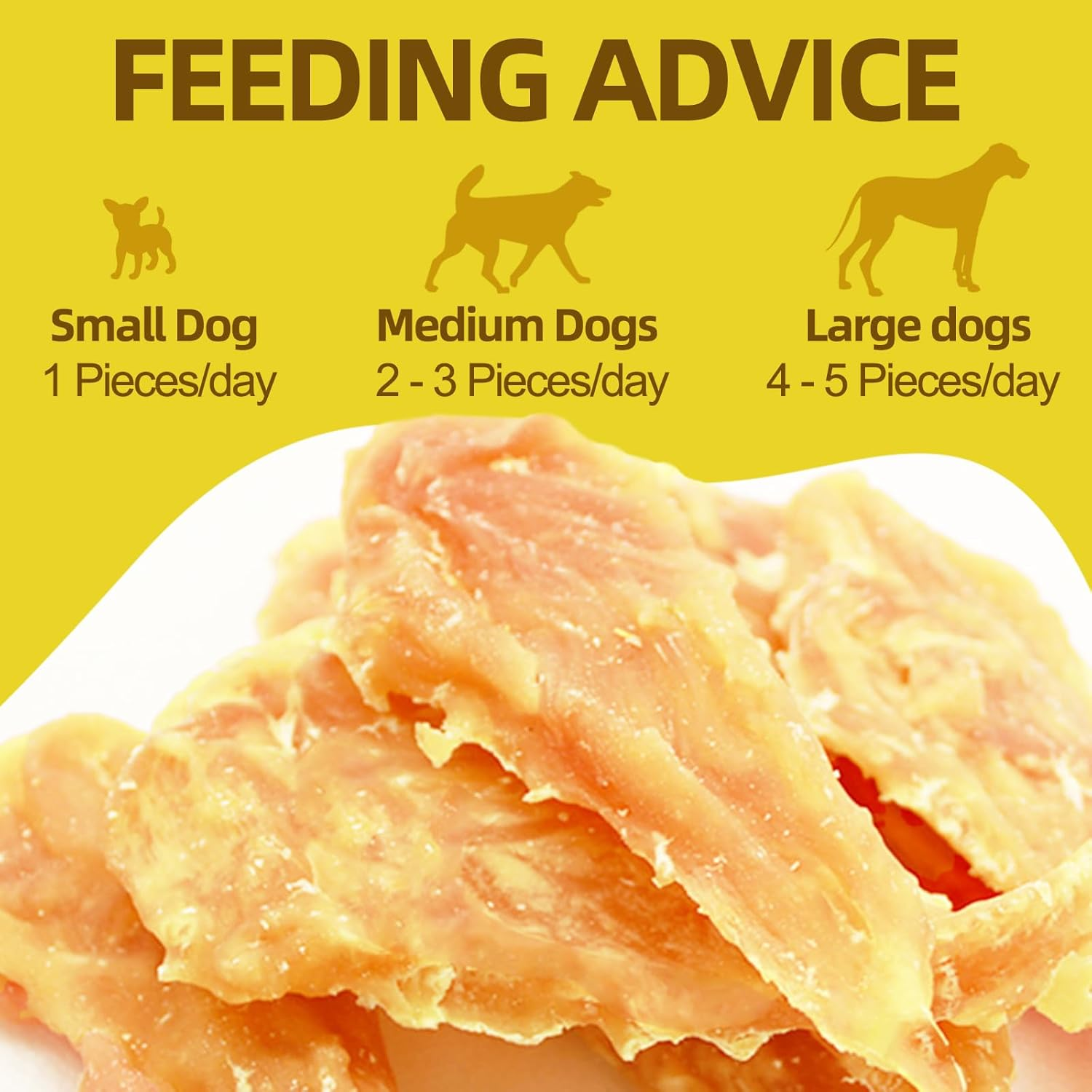 Premium Chicken Breast Jerky Fillets Dog Treats, Dog Healthy Chicken Jerky Training Treats for Small Medium Large Dog 100G image number 2