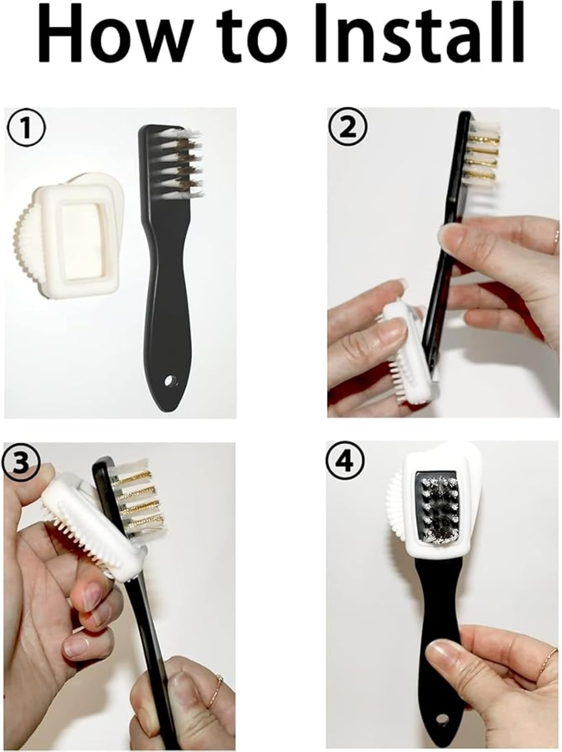 Suede Shoe Brush, 4-Sided Nubuck Cleaner Brush, Suede and Leather Boot Cleaning Tool with PP Wire and Rubber Bristles image number 5