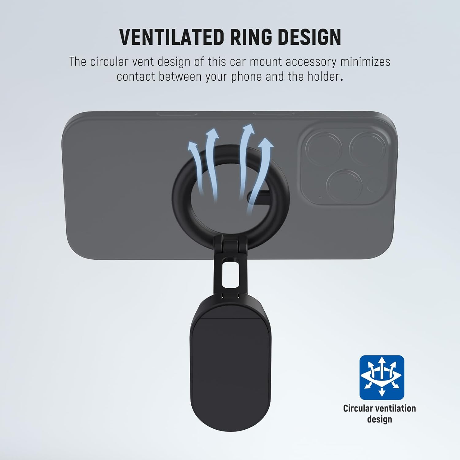 NEEWER Magnetic Phone Holder for Car, Dual Sided Magnet Cell Phone Mount Compatible with Magsafe Iphone, Car Stand Accessories for Dash Windshield Navigation Glass Gym Video Recording, PA118 image number 2