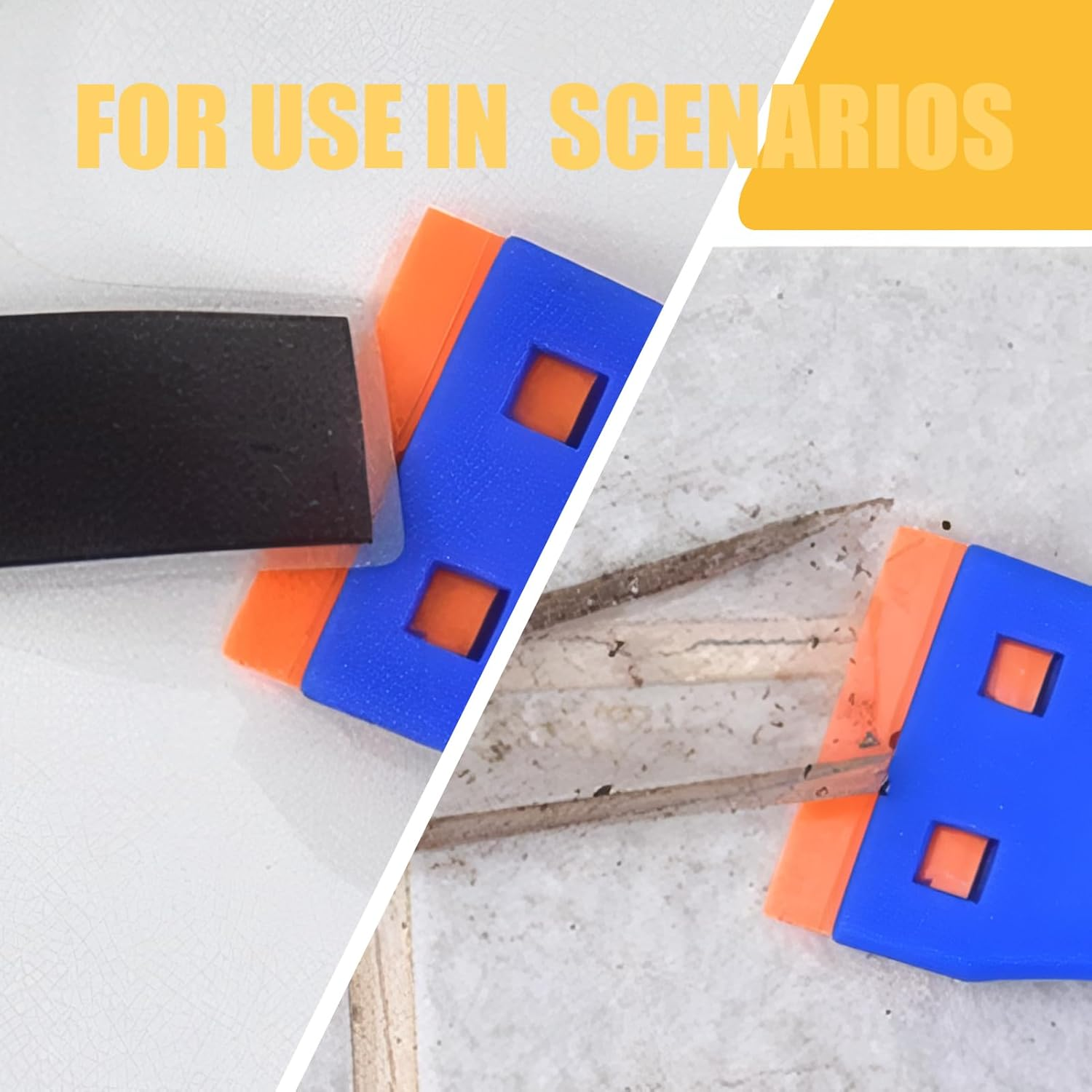 2 Pcs Scraper with 20 Extra Blades, Multi-Purpose Razor Blade Scraper Tool for Tile Window Glass Ceramic Hob Stove Top Remove Labels, Stickers Glue Residue Paint (Includes Metal & Plastic Blades) image number 4