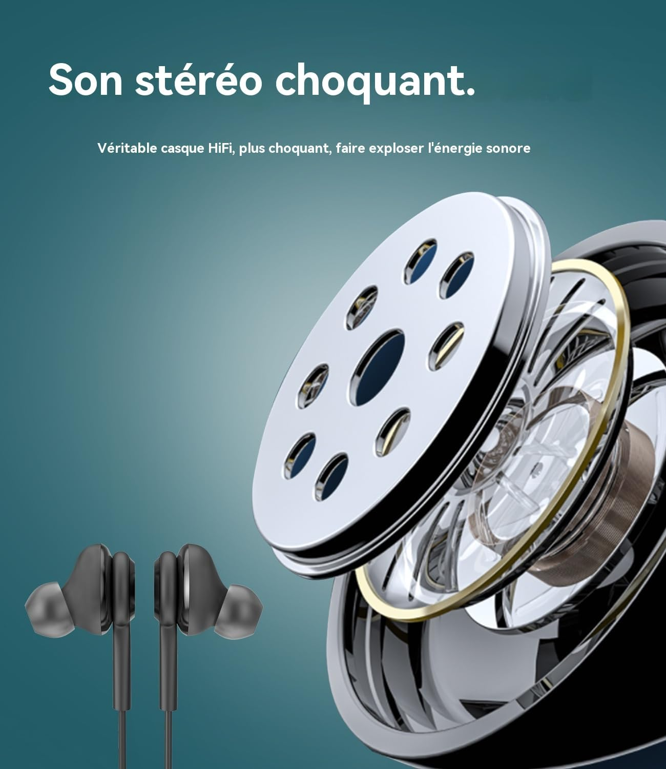 3.5Mm Jack Headphones Wired (2 Pack) AUX Audio Adapter Compatible with Samsung S8 S9 S10+ Note7 8 In-Ear Headphones Noise Reduction Earbuds Gaming Android Phone MP3 Computer image number 5