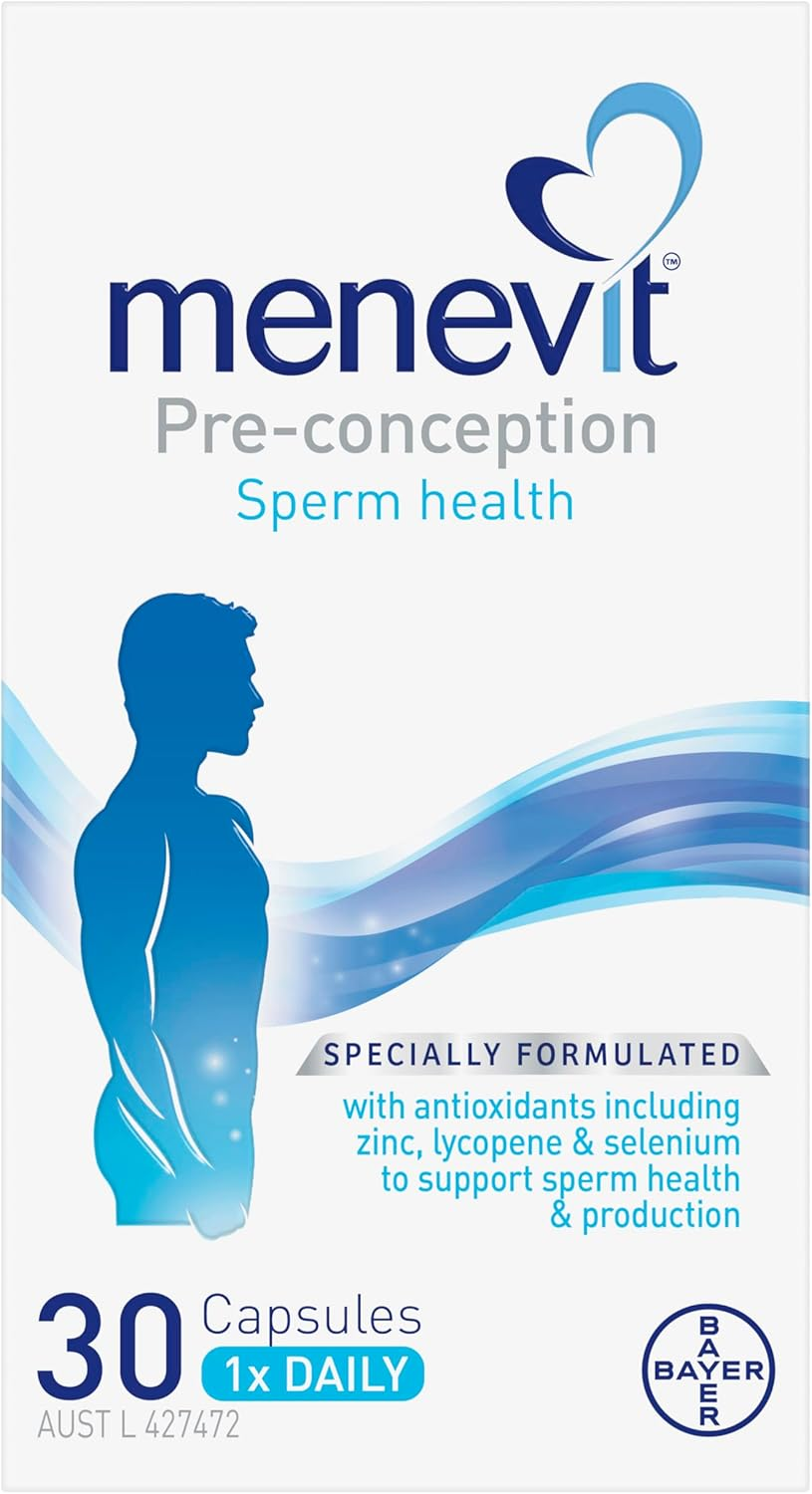 Menevit Pre-Conception Sperm Health Multivitamin with Vitamin C, Zinc, Lycopene and Selenium to Support Sperm Health, Production and Motility, 30 Count image number 2