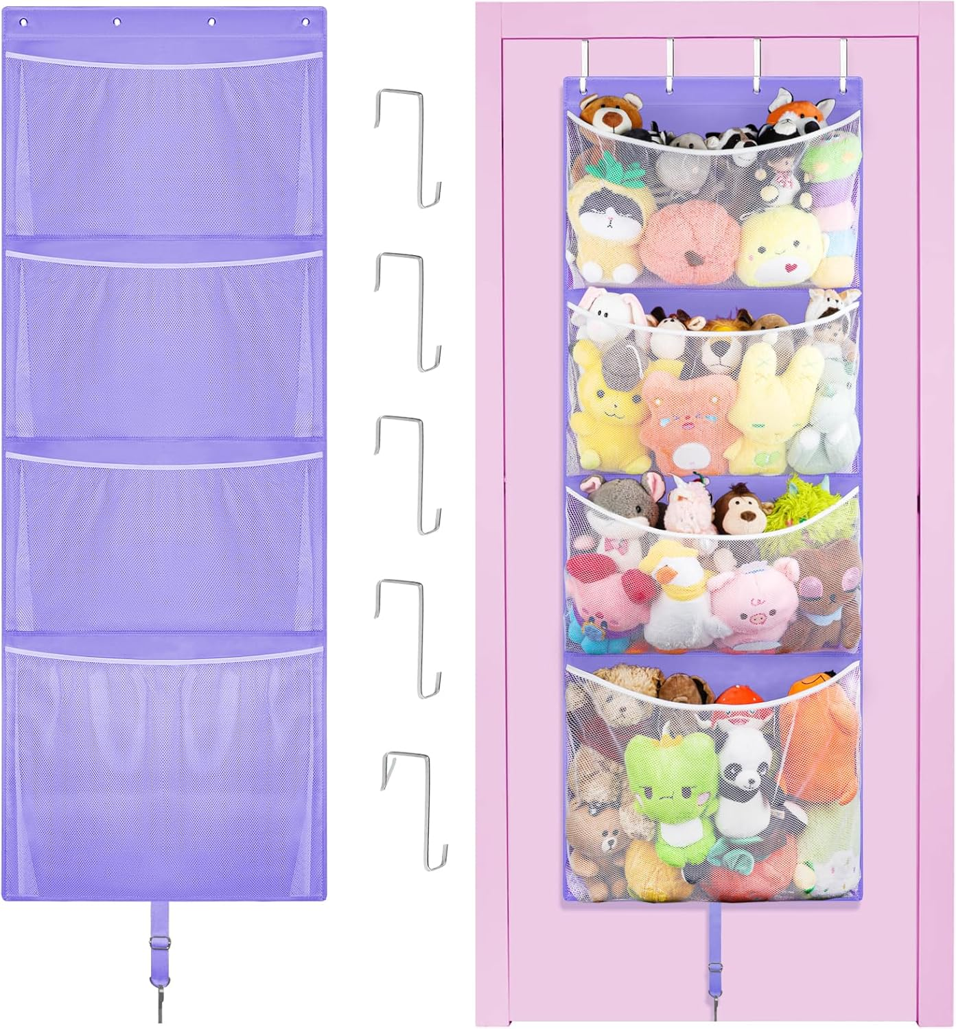 Hanging Stuffed Animal Storage, (White)