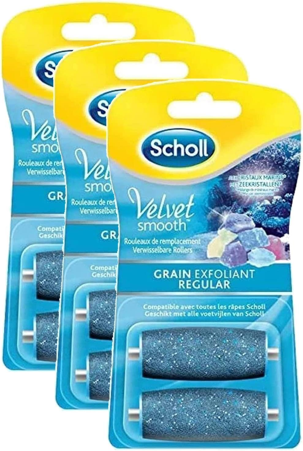 SCHOLL Set of 3 Velvets Smooth - Replacement Rollers - Grit Scrub, Set of 2 Refills image number 2