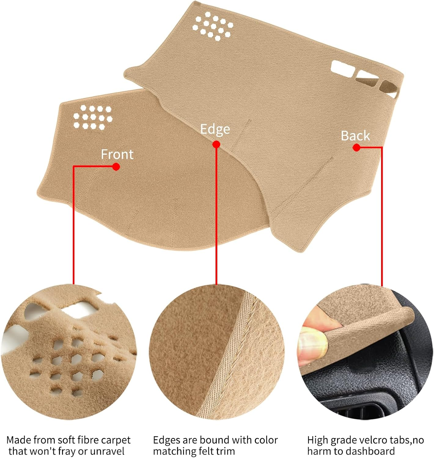 Dashboard Cover Dash Cover Mat Pad Custom Fit for Lexus ES350 2007 2008 2009 2010 2011 2012(Beige)