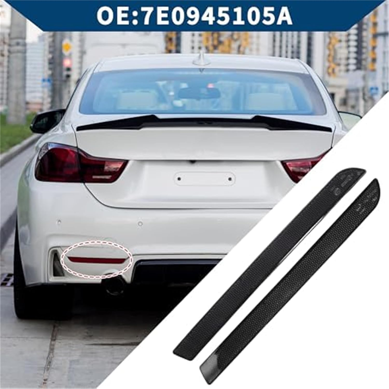 No.7E0945105A7E0945106A Bumper Reflector, for VW, Transporter T5 2012-2016 Rear Left Right Side Markerdurable Absblack Rear Bumper Reflector image number 5