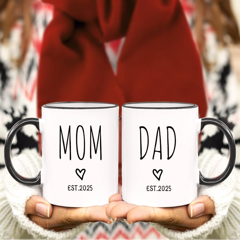 Fatbaby Pregnancy Gifts for New Parents Est 2025,Coffee Mug for Expecting Parents,First Time Parents Gifts for Couples,Baby Shower Gifts Coffee Mug for New Mom and Dad 11OZ Tea Cup image number 3