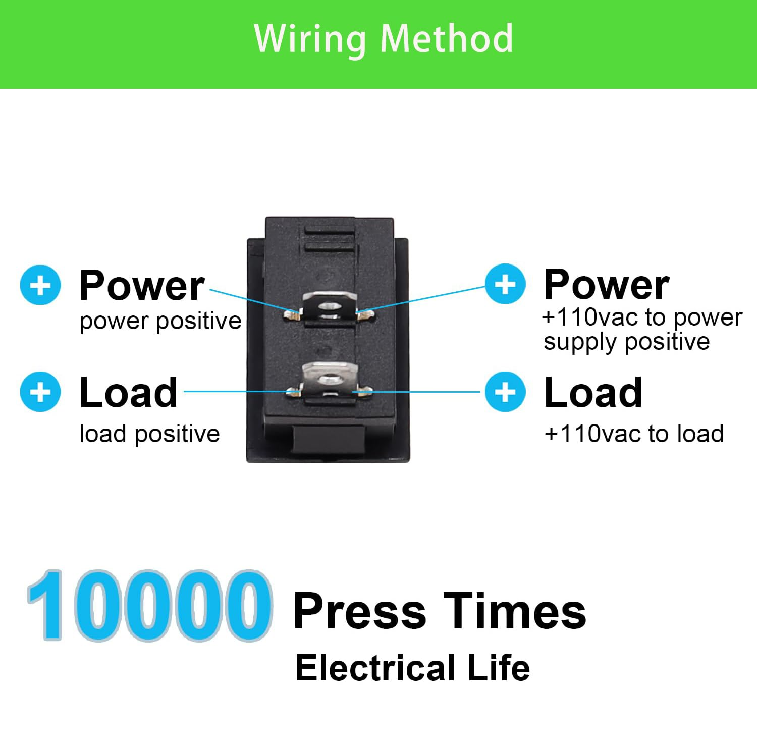 12V Rocker Switch On/Off 2 Pin 2 Position SPST Car Auto Boat Rocker Toggle Switch AC 6A/250V 10A/125V KCD1-101 10 Pcs image number 1
