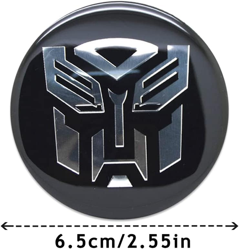 4Pcs Wheel Center Caps Sticker for Transformers, Black Aluminium Wheel Center Hub Covers Sticker, 65Mm/2.56'' Black image number 1
