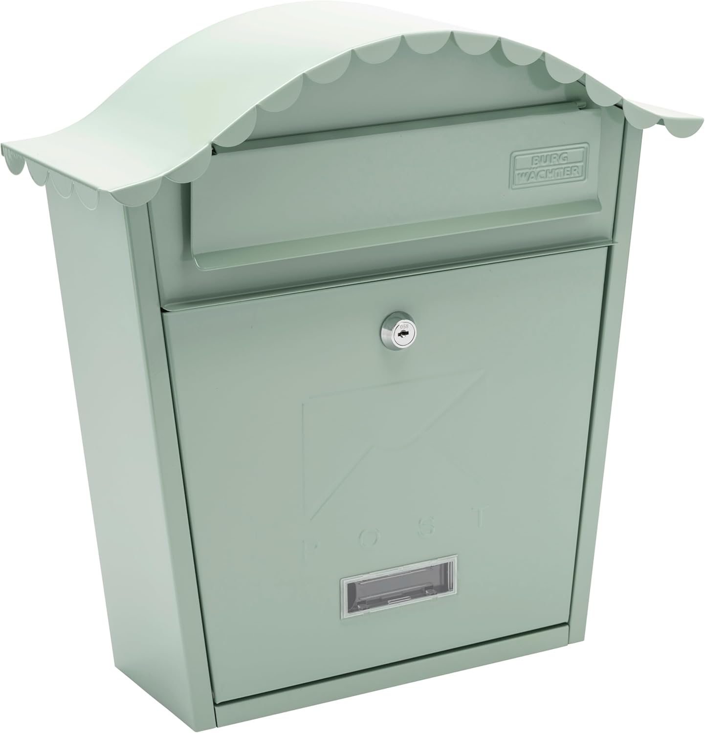 Burg-Wachter MB01AC Classic Wall Mounted Galvanised Steel Lockable Weatherproof Post Box, Antique Cream, 36X37X13Cm
