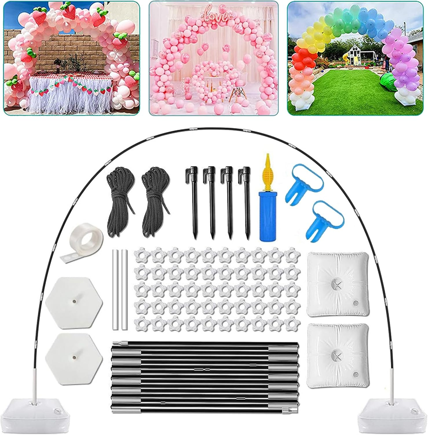 Balloon Arch Kit with Stand & Base, 9FT Tall & 10FT Wide Adjustable Backdrop for Birthday, Graduation, Wedding Party Decorations