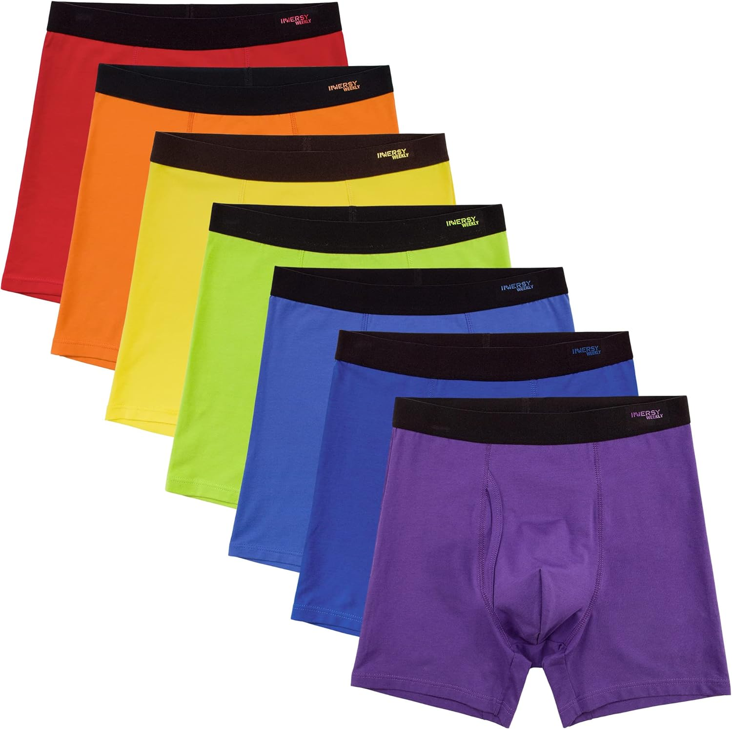 INNERSY Men'S Boxer Briefs Cotton Stretchy Underwear Multipack for a Week