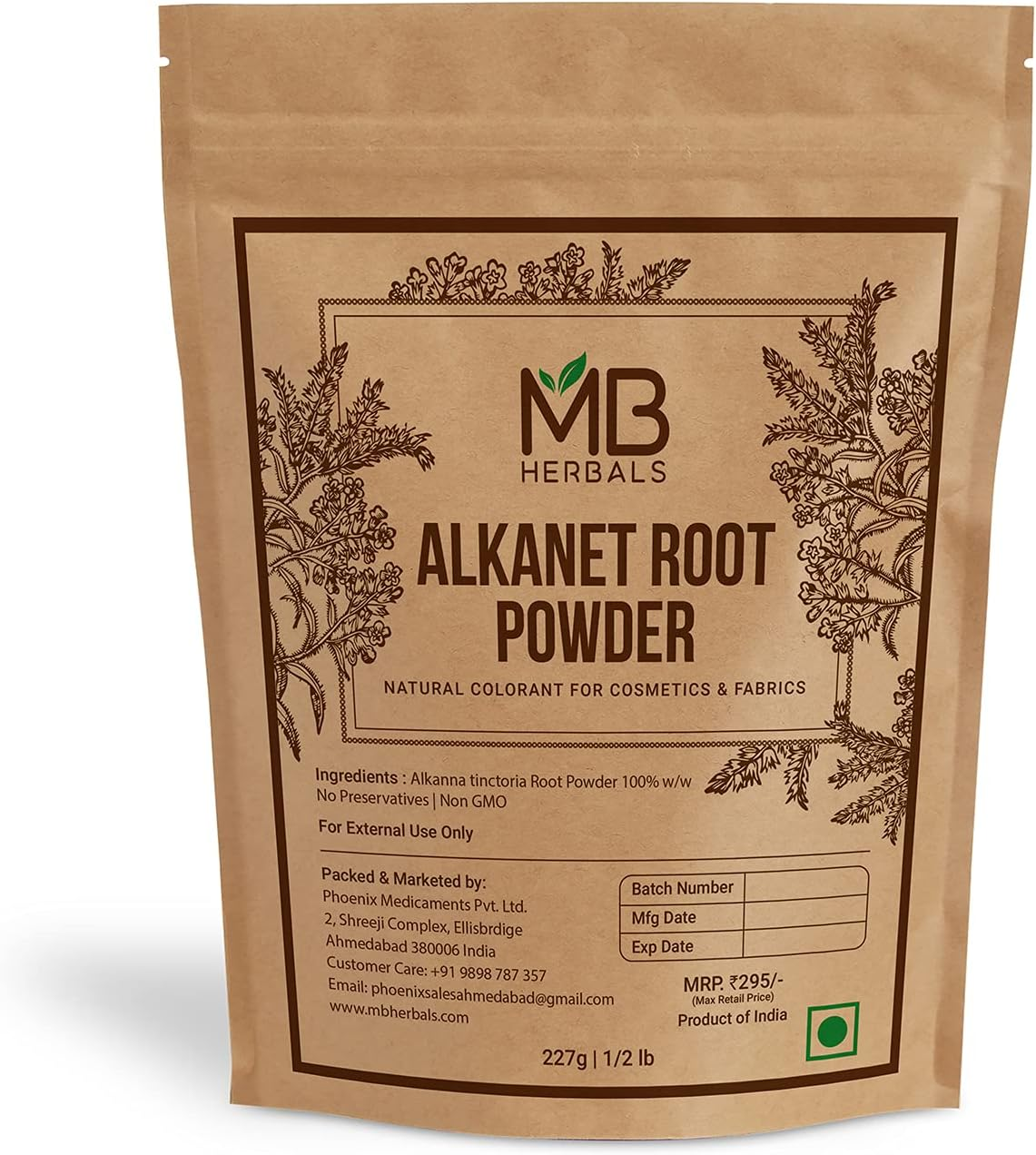 MB Herbals Alkanet Root Powder 227G | Ratanjot Powder
