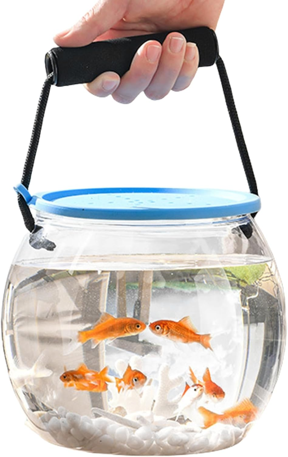 Fish Transport Container &ndash; Clear Travel Tank, Mini Aquarium Box | Lightweight Transparent Carrier for Children Pets Home Office Beach Garden, Portable Aquatic Habitat Decoration image number 3