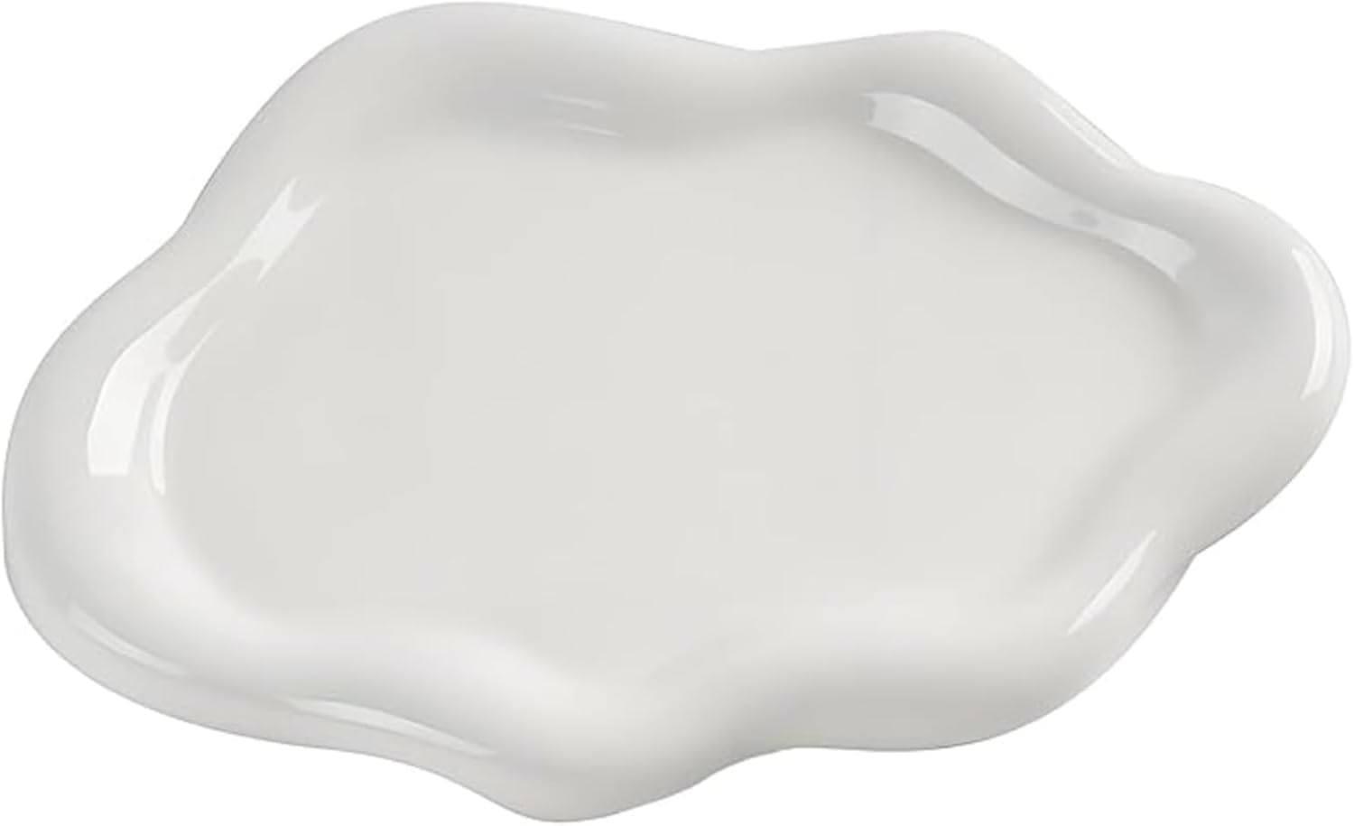 Cloud Trinket Dish - Silver Jewelry Tray Mirror Finish Ceramic Ring Holder, Modern Luxury Perfume Tray, Decorative Catchall Bowl for Entryway Table, Unique Christmas Birthday Gift-Silver