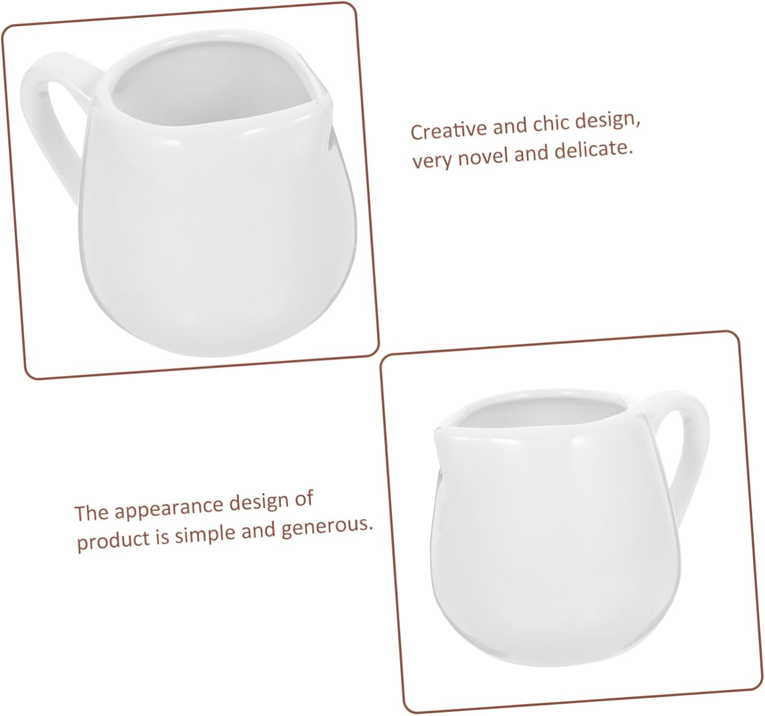 ABOOFAN Mini Ceramic Creamer Pitcher with Handle, 4 Pcs 100Ml Coffee Milk Creamer Pitcher White Milk Frothing Pitcher Coffee Jug Pourer Syrup Espresso Cup for Honey Sauce image number 4