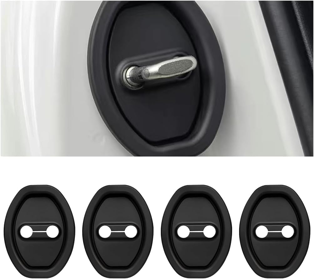Silicone Car Door Latch Protective Covers, 4Pcs Silicone Door Latch Guard Universal Car Door Lock Cover Protector for Noise Reduction and Shock Absorption image number 4