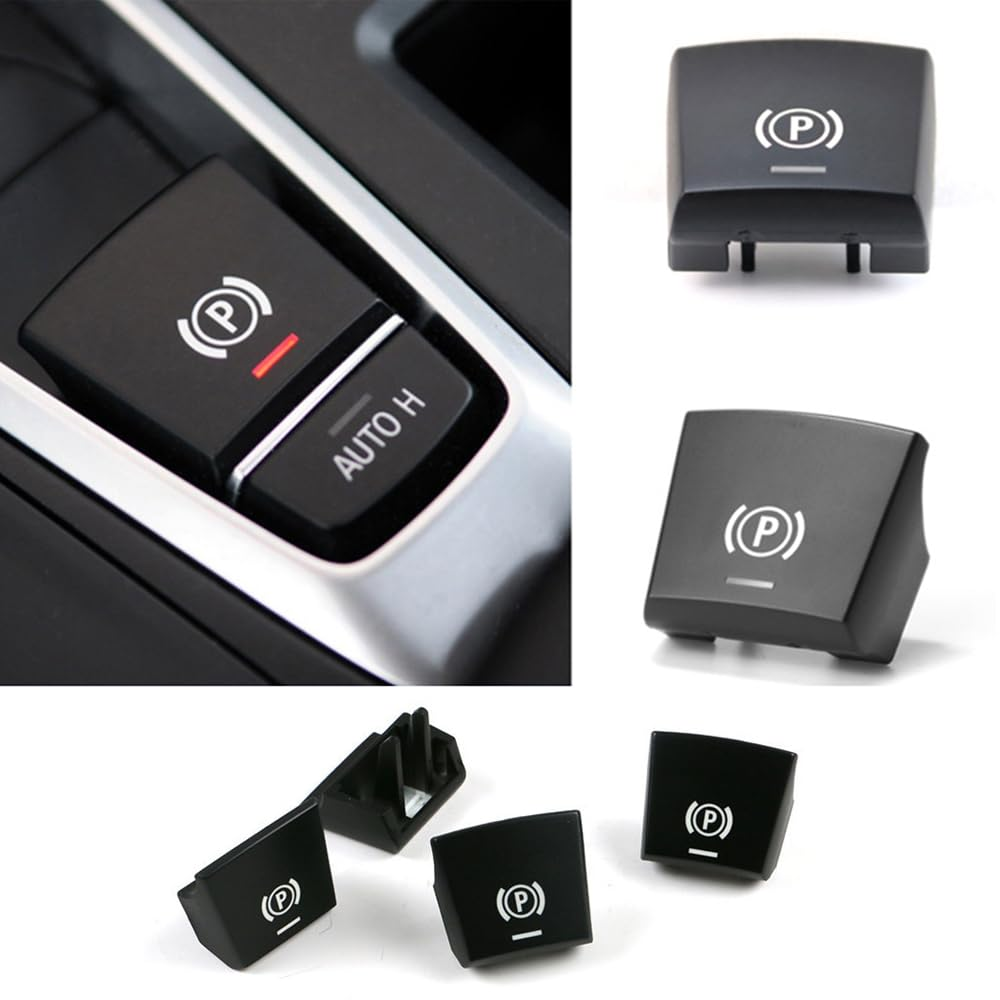 Black Switch Parking Brake Switch Button Cover Car Trim Console Handbrake Parking Brake Switch P Button Cap Compatible with BMW 5 7 X3 F01 F02 F10 F18 F20 F25 2014-2017 image number 3