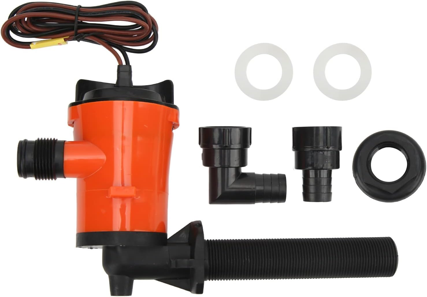 Livewell Pump, 12V 800GPH Livewell Pump Bait Tank Aerator Live Bait Tank Aerator Submersible Cartridge 90 Degree Boat Bilge Pump for Marine