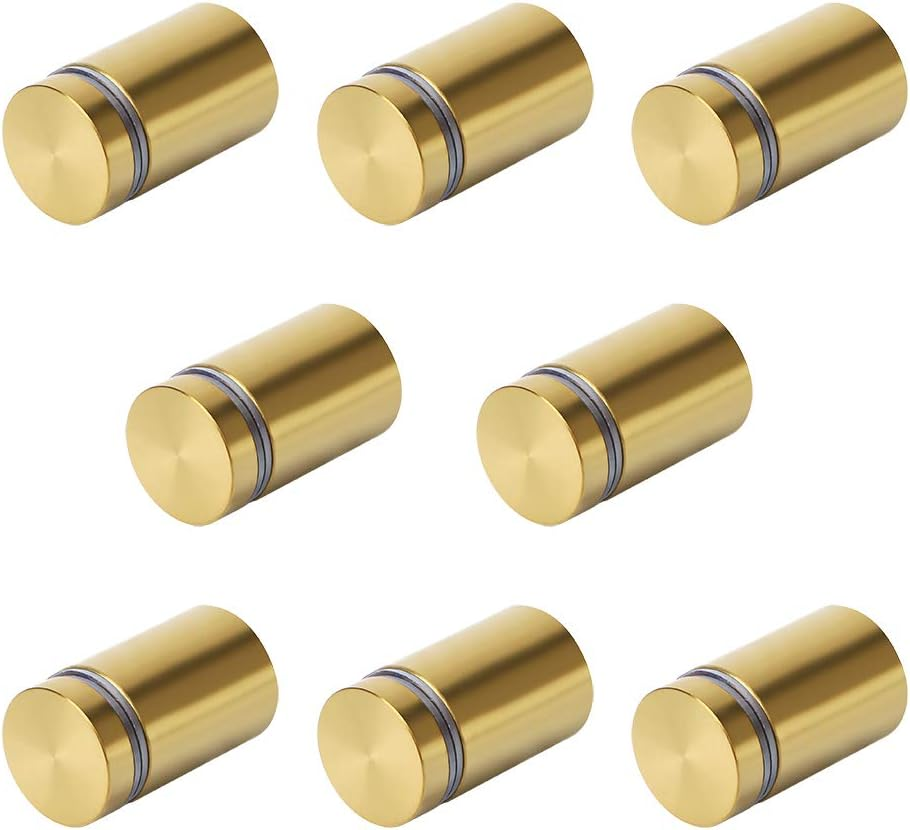 Alise 3/4"X1" Sign Standoff Screws,Wall Mount Glass Standoff Advertising Nail for Hanging Acrylic Picture Frame Glass Acrylic Signs,Stainless Steel Sign Mounting Bracket Hardware,Brushed,Pack of 8