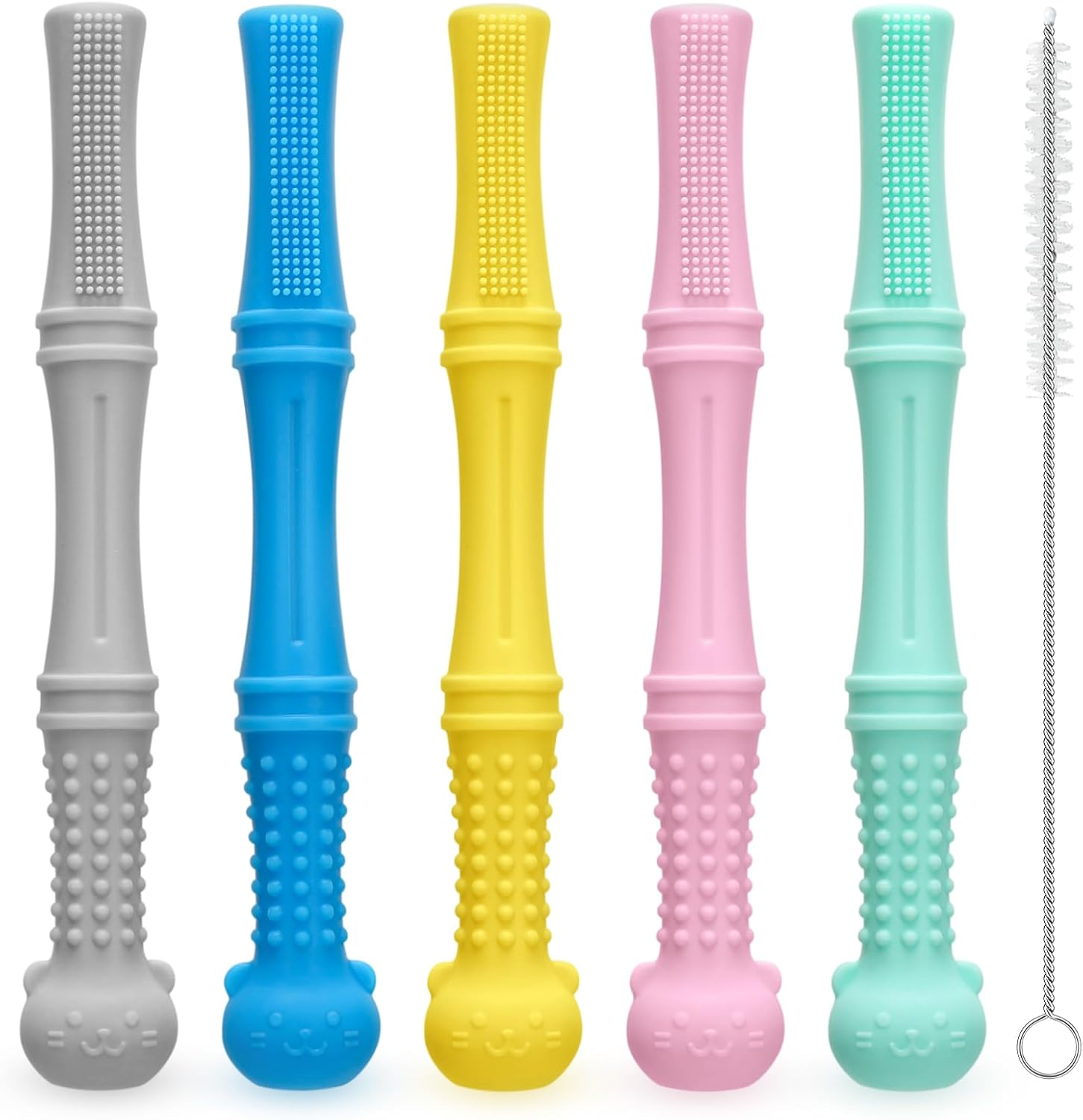 MR.TIMELAG Baby Teether Tube &ndash; 15Cm Silicone Teething Toy for Infants & Newborns, Bpa-Free Chewable Sensory Toy for Soothing Sore Gums, Easy to Hold & Clean (Baby Teether, Teething Relief) image number 1