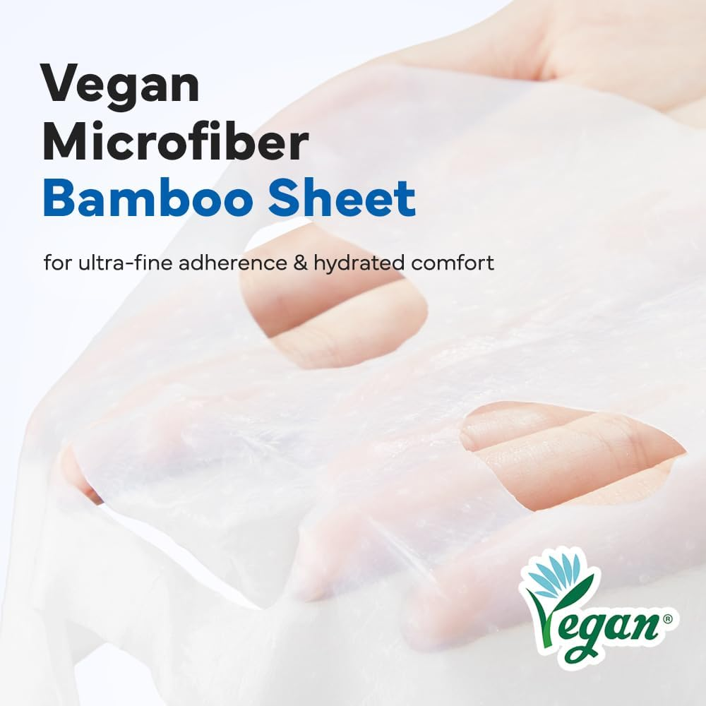 SAM&rsquo;U PH Sensitive Aqua Fit Face Mask &ndash; Hydrating & Soothing Vegan Sheet Mask with Hyaluronic Acid and Panthenol, Bamboo Fiber, Travel-Friendly Korean Skincare (5 Sheets) - Cool Fit image number 2