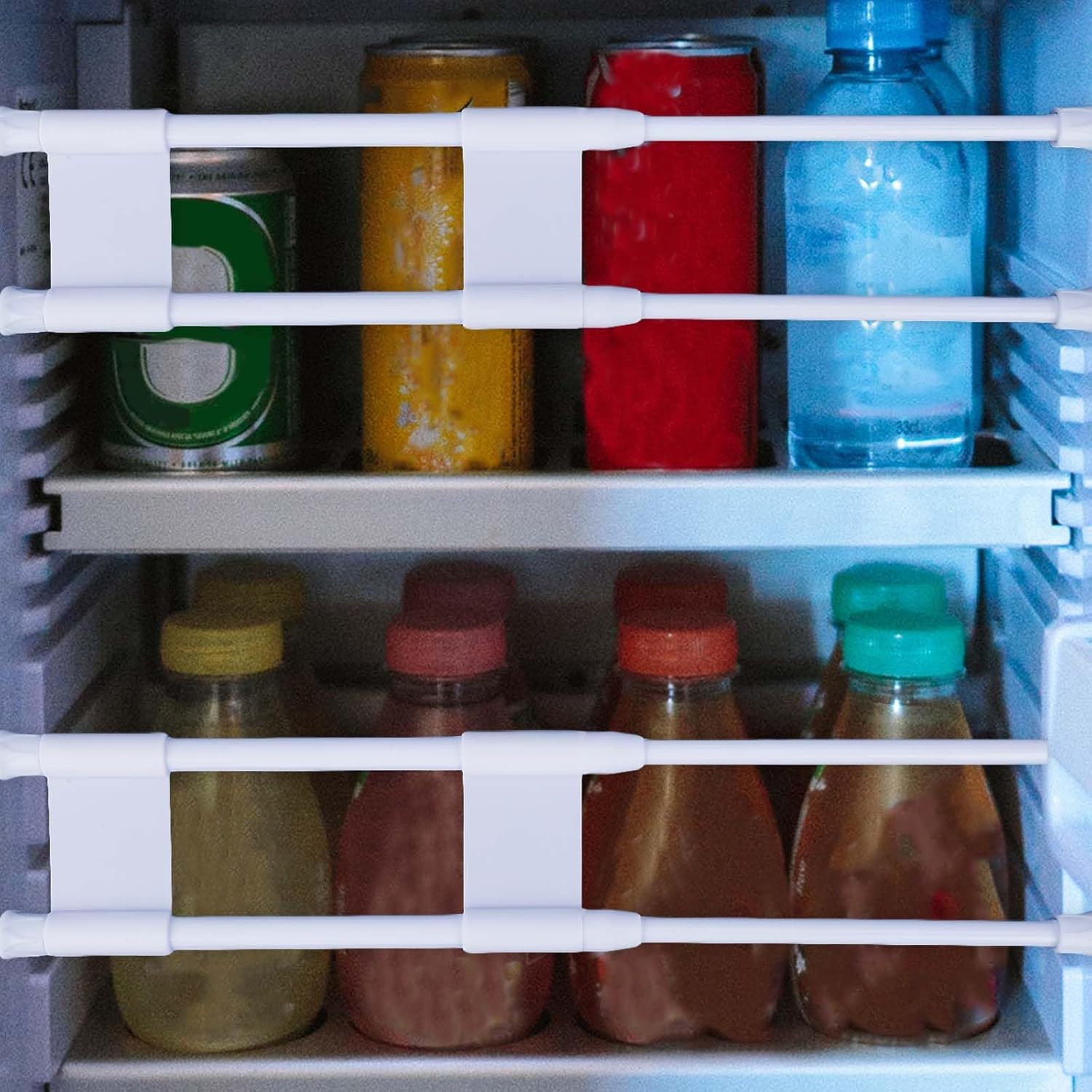 4Pcs Rv Refrigerator Bars, 9.8-15.7Inch White Adjustable Rv Fridge Tension Bars Metal Rv Fridge Bars for Holding Food Drinks Rv Refrigerator Accessories image number 3