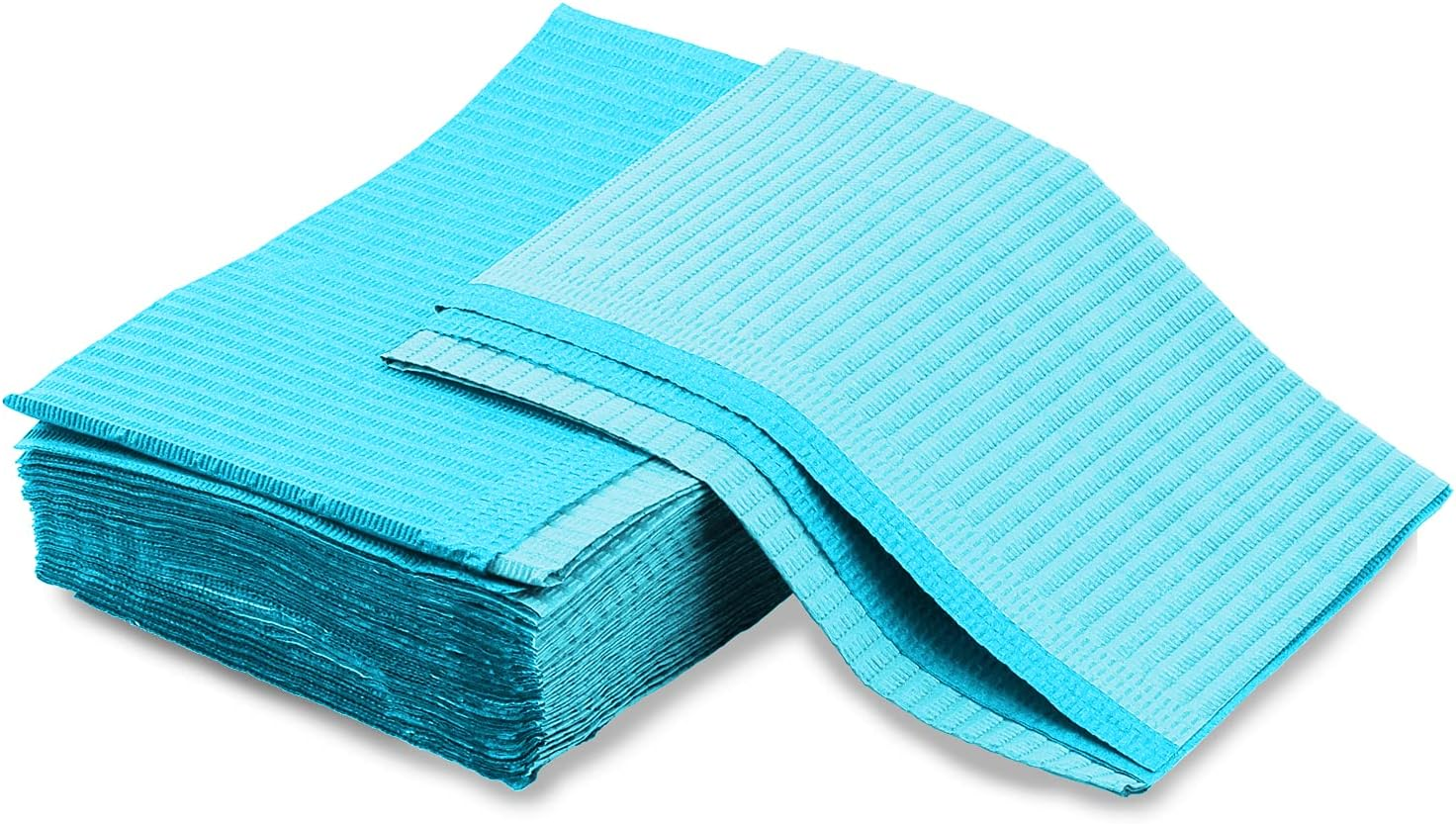 Disposable Dental Bibs, 50 Pcs Waterproof Patient Bibs Dentist Bibs Napkin Tattoo Bibs Sheets Cloths Tattoo Table Covers Clean Pad Tattoo Tray Covers Tattoo Supplies, 13 X 18" (Blue) image number 3