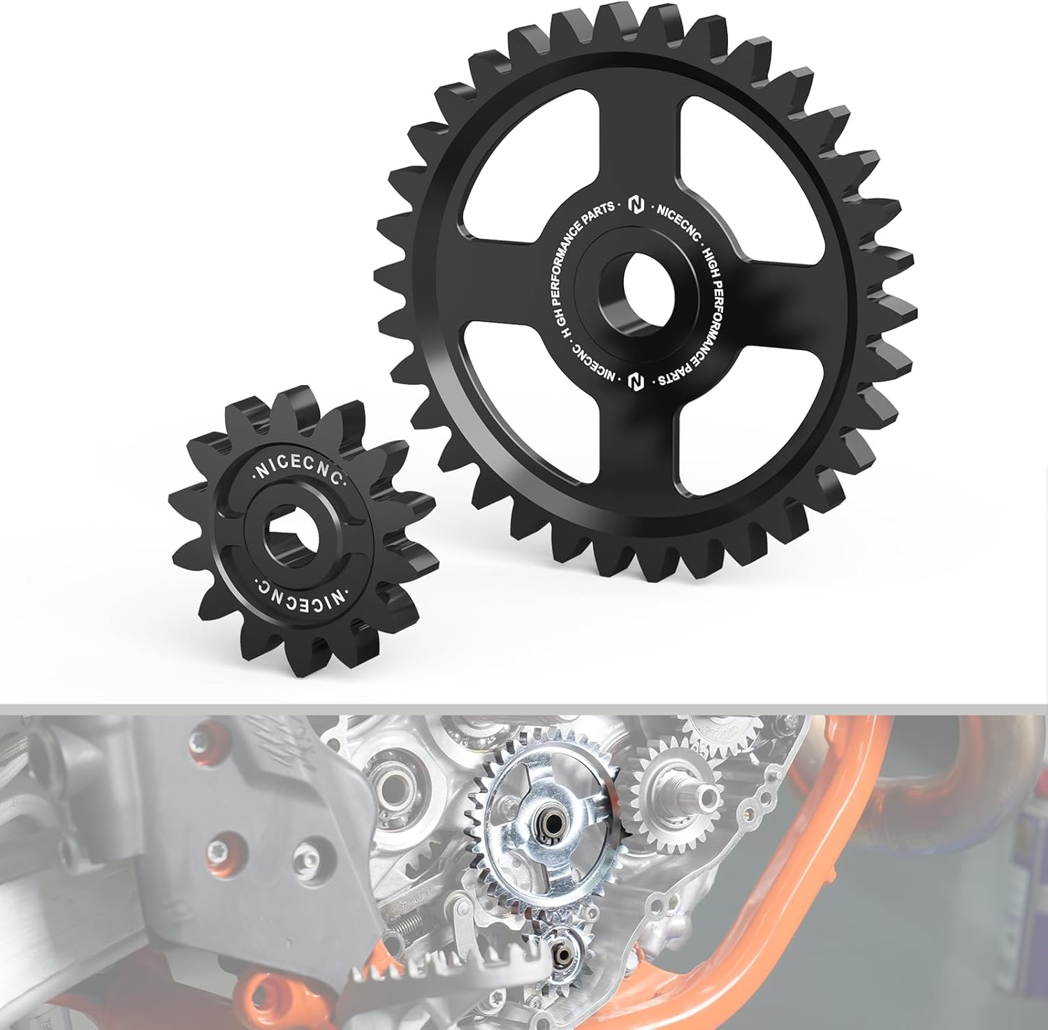 NICECNC Black Motorcycle Engine Oil Pump Idler Gear Compatible with KTM 250 350 SX-F XC-F 2016-2022 250 350 EXC-F EXC XCF-W 2017-2022,Compatible with Husqvarna 250350 FC FX 2016-22,See Fitment image number 3