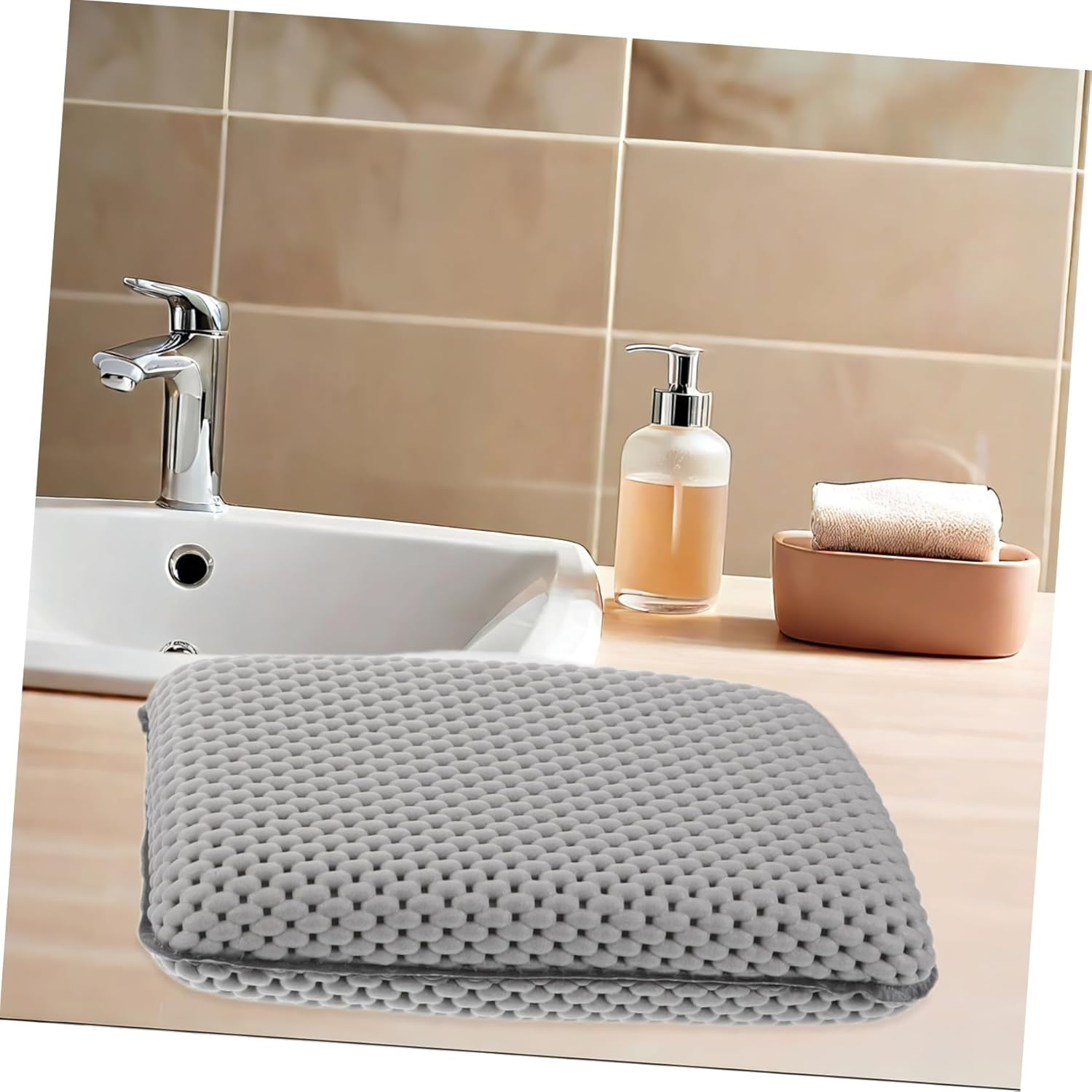 Baluue 2Pcs Small Bath Pillows for Tub Suction Cups, Foam Neck and Head Cushion, Non-Slip Spa Headrest for Relaxing Bathtub Soaking, Bathroom Essentials for Women image number 1