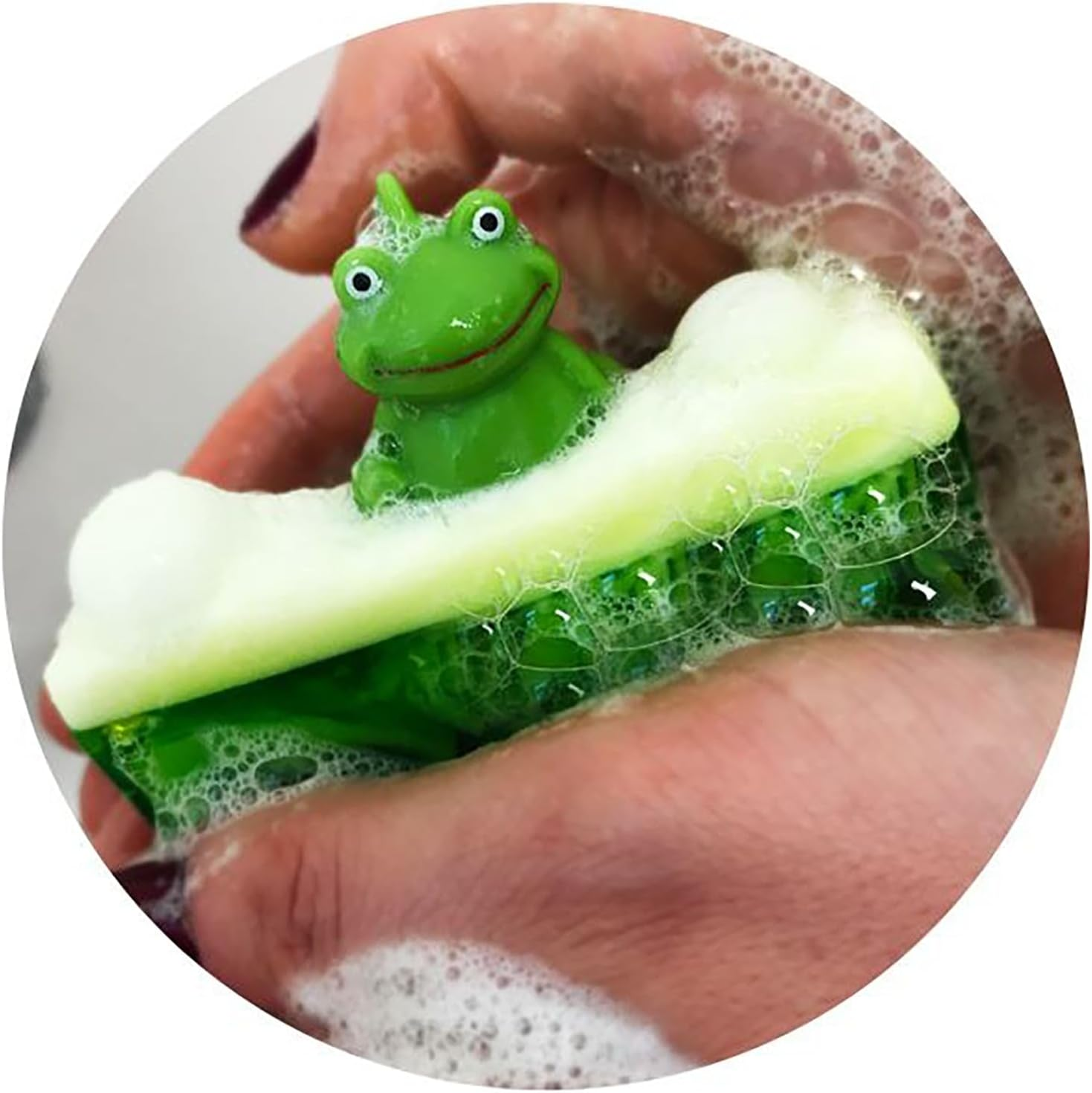 Bomb Cosmetics It&rsquo;S Not Easy Being Green Soap Slice with Toy, 100G, Handmade Bath Soap with Lemon & Lime Essential Oils, Fun Froggy Soap Bar for Kids & Adults