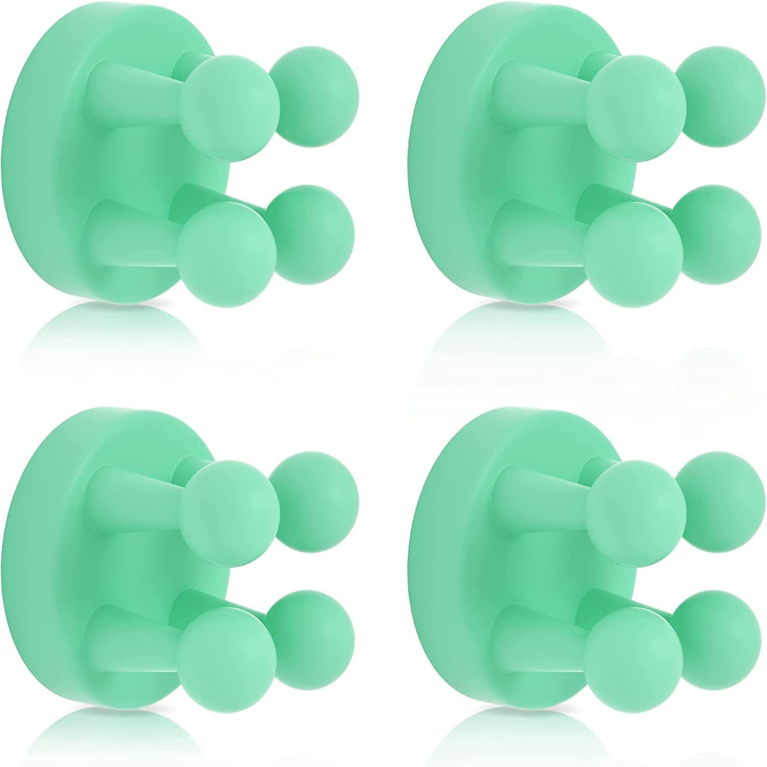 4 Pack Wall Hooks Toothbrush Holders, Multi-Purpose Silicone Key Hanging Holder, Wall Mounted Razor Holder for Shower, Self Adhesive Towel Hook, Bathroom Kitchen Office Accessories (Black)