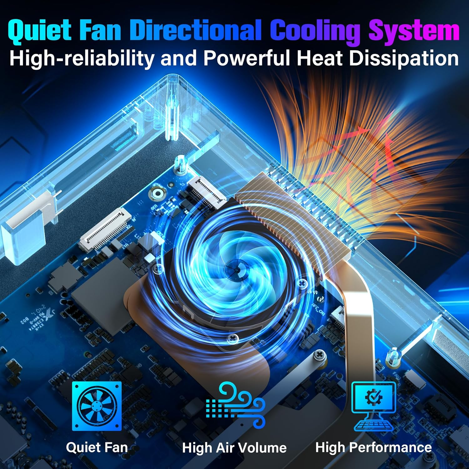 HEIGAOLAPC Mini PC 12Th Gen N100 Win 11 Pro 7" Screen 16GB RAM 512GB ROM Mini PC with Screen USB-C Mini Computer Wifi 5 BT 5.0 4K Display HDMI Dual 2.5Gbe Desktop Computer (16+512 with Screen) image number 1