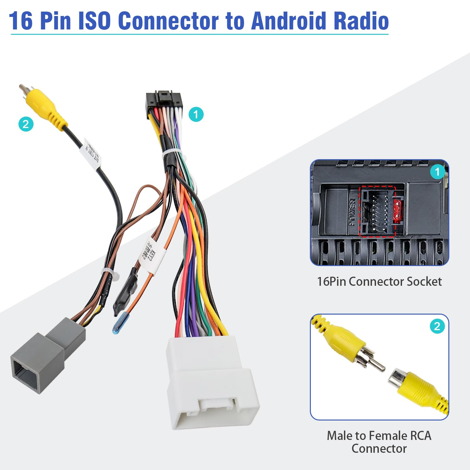 20Pin Radio Wire Harness for Mitsubishi Stereo Wiring Adapter Kit,Android Radio Wiring Harness with RCA Connector Compatible with Mitsubishi Lancer Outlander Pajero Mirage Triton image number 3