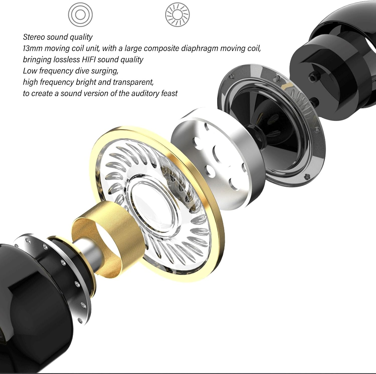 Jectse Single Ear Bluetooth Headset, F8 Bluetooth 5.2, Monaural Hanging Earbuds with HD Noise Reduction, Bass Stereo Hands-Free Sports Headset, IPX4 Waterproof, Sweatproof (Black - Black image number 6