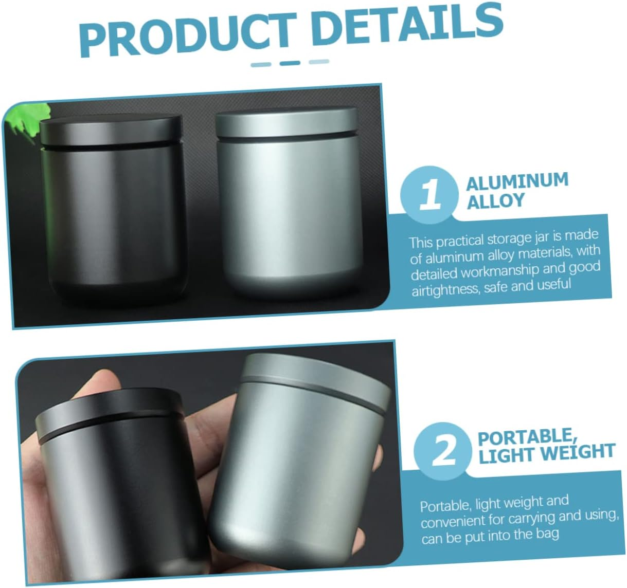 HAKIDZEL Sealed Tea Storage Can Portable Jar Airtight Dispenser Container for Home and Travel image number 4