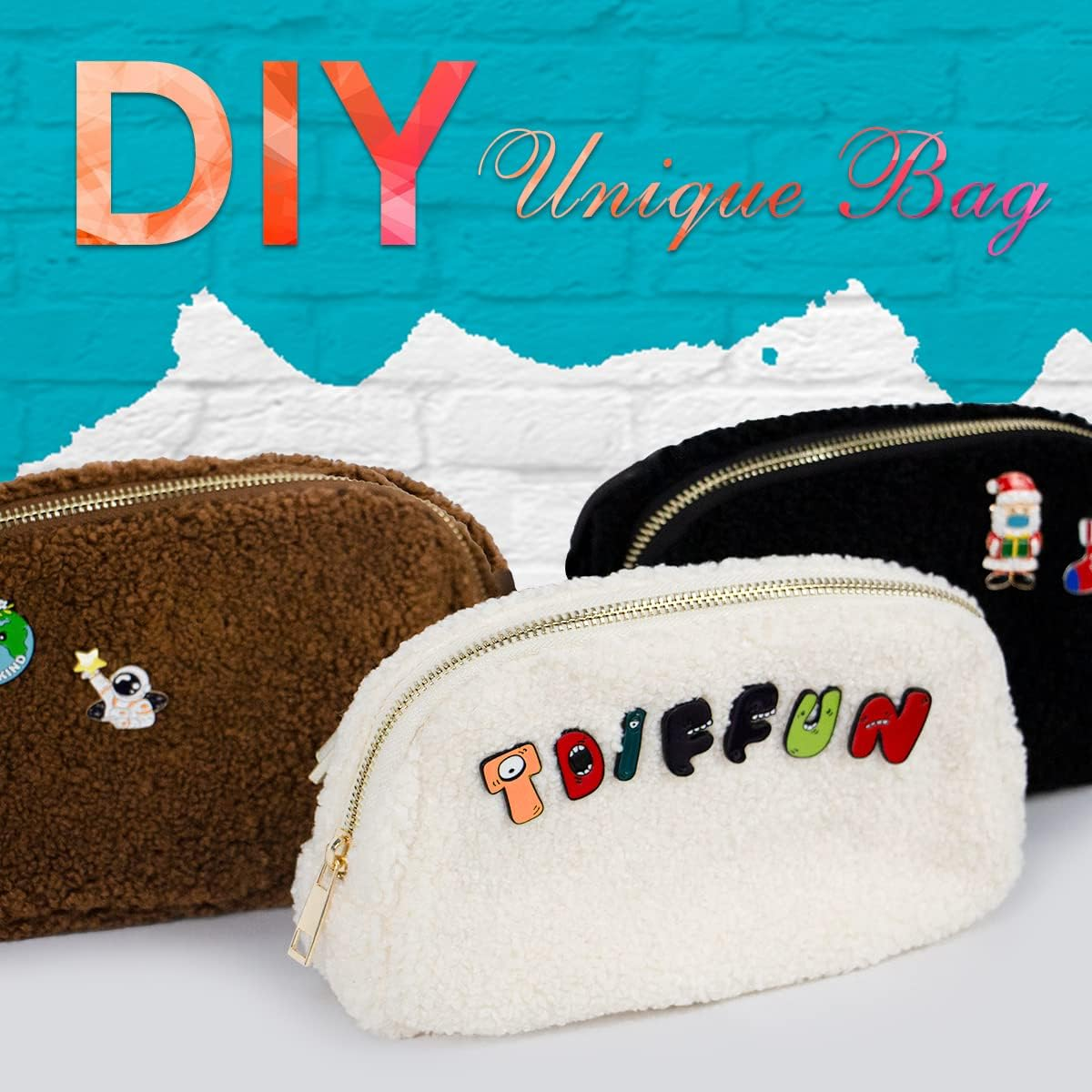 TDIFFUN Fanny Packs for Women Men, Fashion Waist Pack Small Belt Bag with Adjustable Strap for Running, Travel and Hiking, Fleece Cream, Small - All Black image number 5