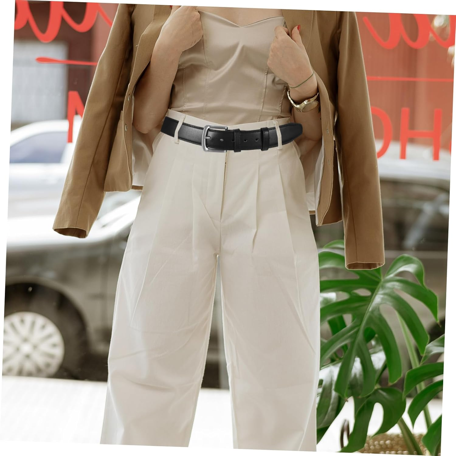 Totority Money Belt with Hidden Compartments Theft PU Wallet Belt for Men Black Travel Accessory Zipper for Valuables and Cash for Business Trips and Daily Use