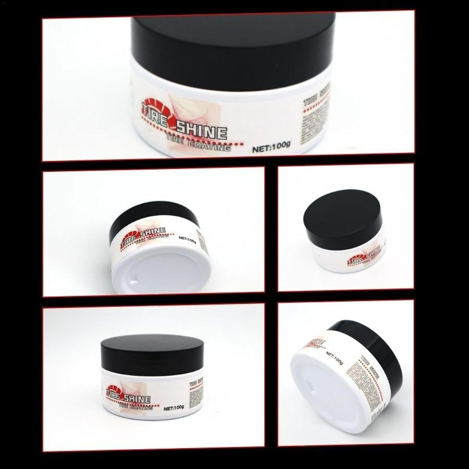 Tire Shine Coating - Tire Shine Applicator Wheel Care Tire Cleaner - 100G UV Protection Polish Tire Restore Stains Dressing Wax Automotive Maintenance Wax image number 6