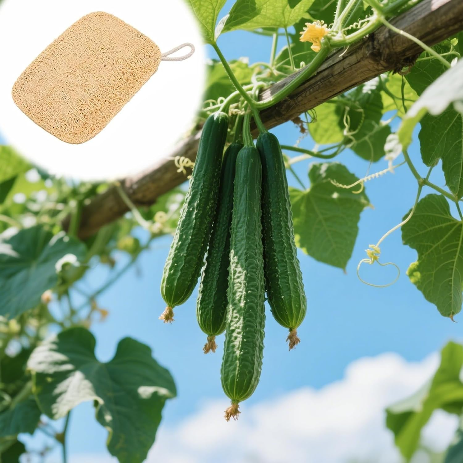 Fokmuaex 2 PCS Organic Loofah Sponges for Shower & Bath - Gentle Exfoliating Washcloths, Multi-Purpose Body Scrubber for Children Skin Care, Bath Spa Accessories image number 6