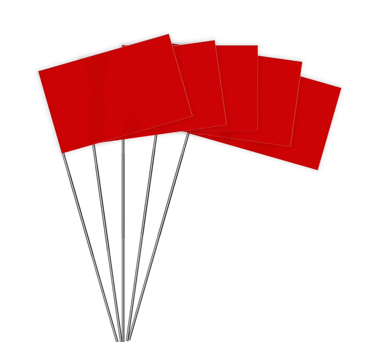 35 PCS Red Small Flag,15 Inch Steel Flagpole Mini Flag,Ground Marking Flags Decor,Petit Drapeau image number 2