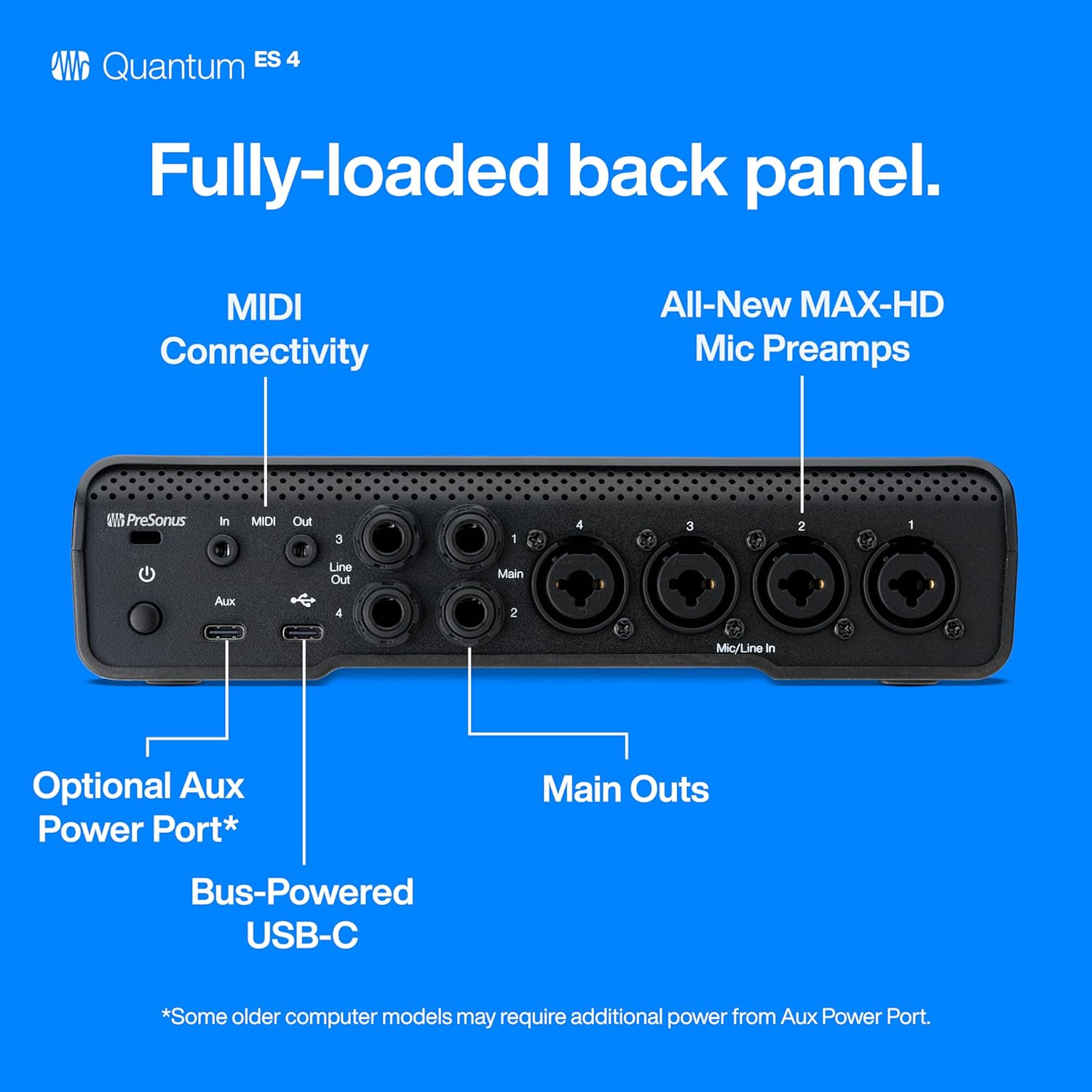 Presonus Quantum ES 4 4 X 4, 24-Bit / 192 Khz USB-C Audio Interface with 6-Month Studio One+ Membership Included image number 1