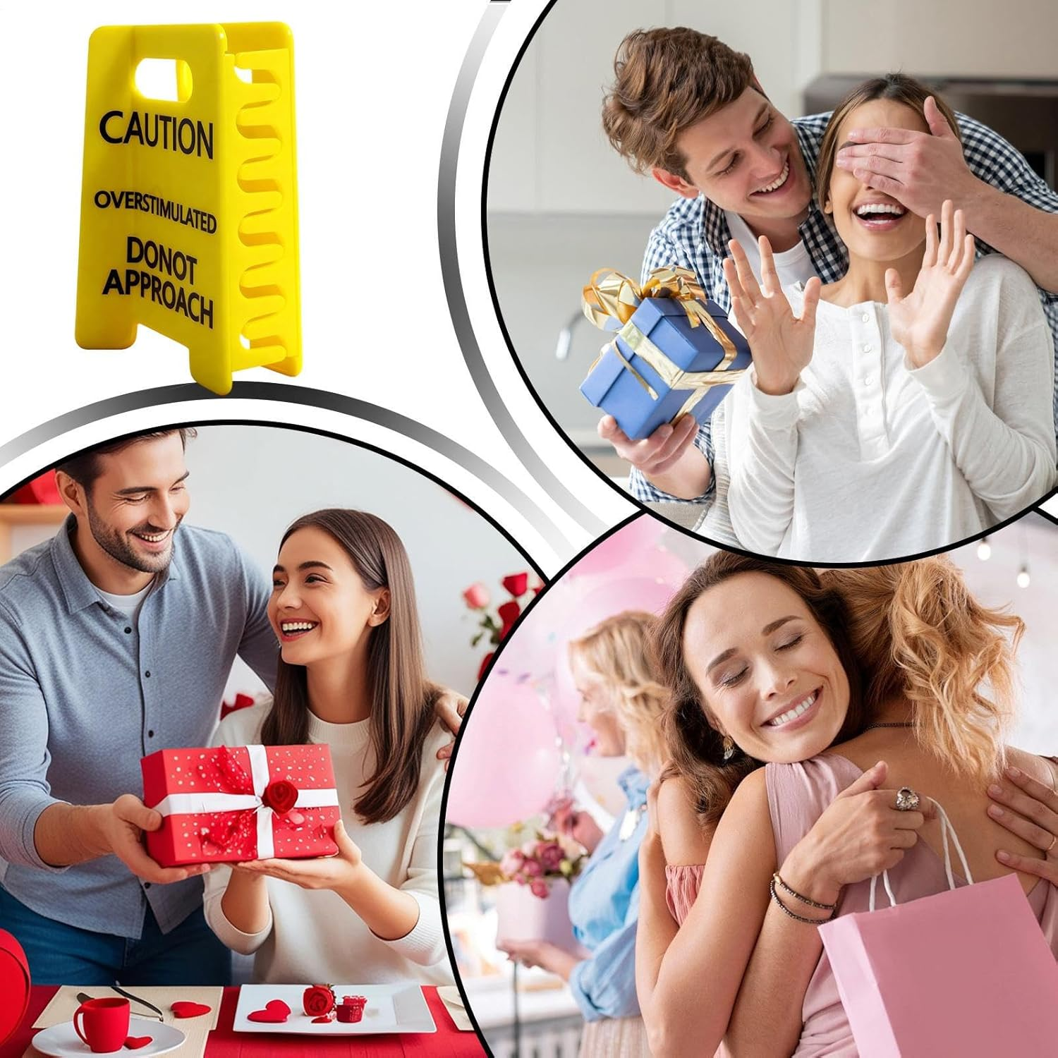 Overstimulated Caution Sign Hair Claw Clip, Donot Approach Anti-Slip Hairs Clips, Yellow Caution Hairclip, Hairstyling Supplies for Women Girls Dance Travel School Masquerade image number 3