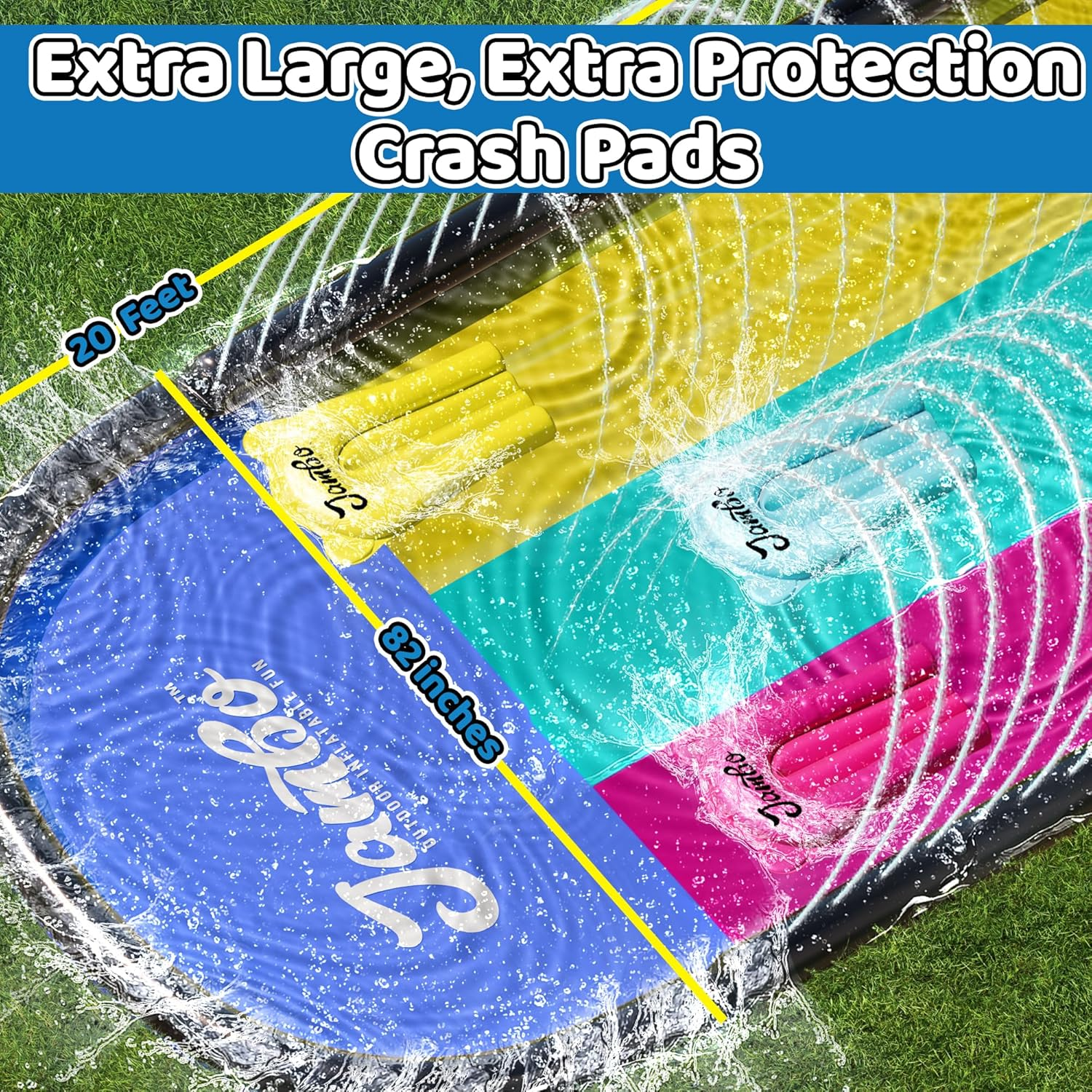 Jambo Triple Lane Slip Splash and Slide (Summer Vibes, 20' Foot) image number 2