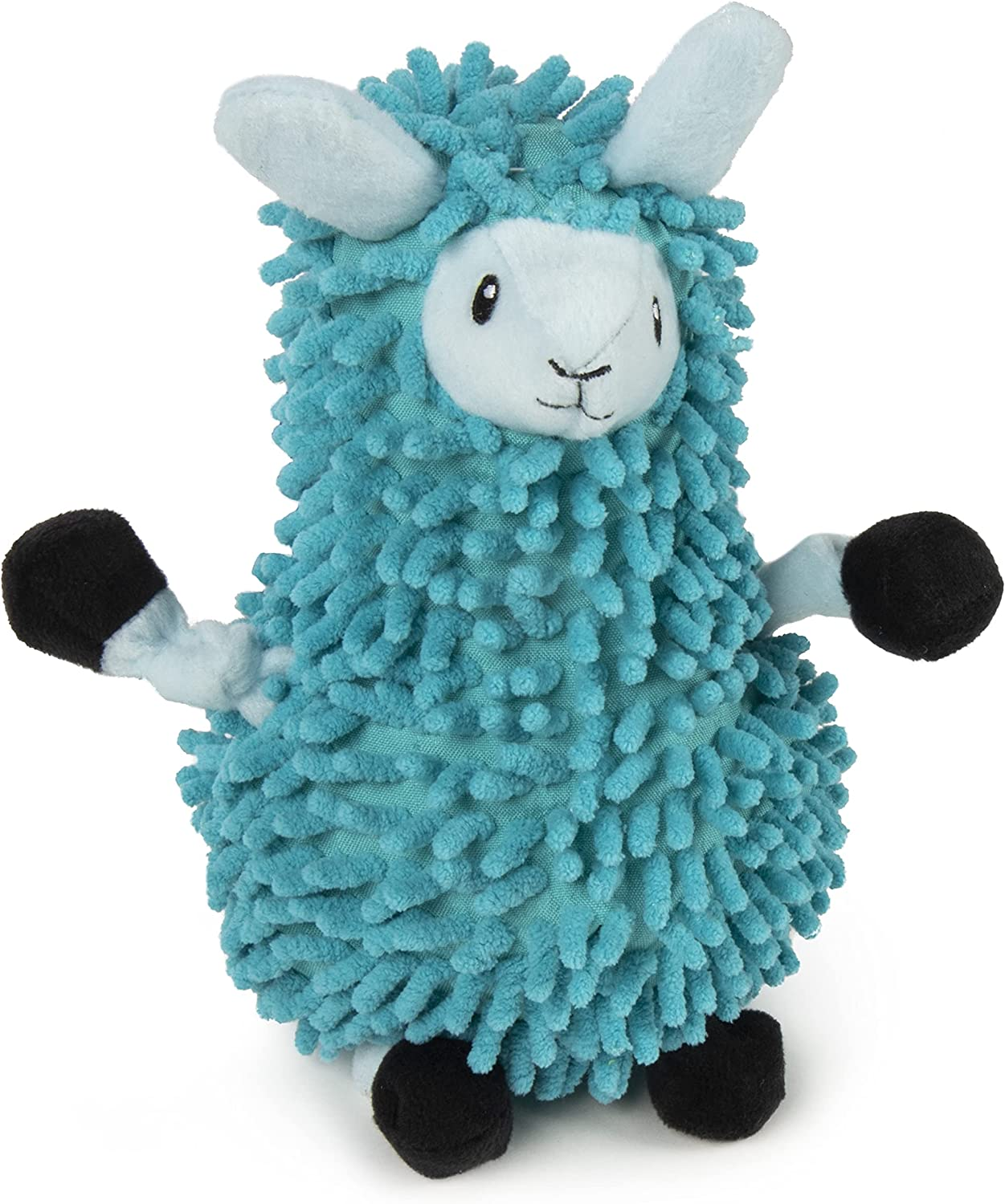Godog Llamas Noodle Plush with Chew Guard Technology Durable Plush Dog Toy, Blue, Small