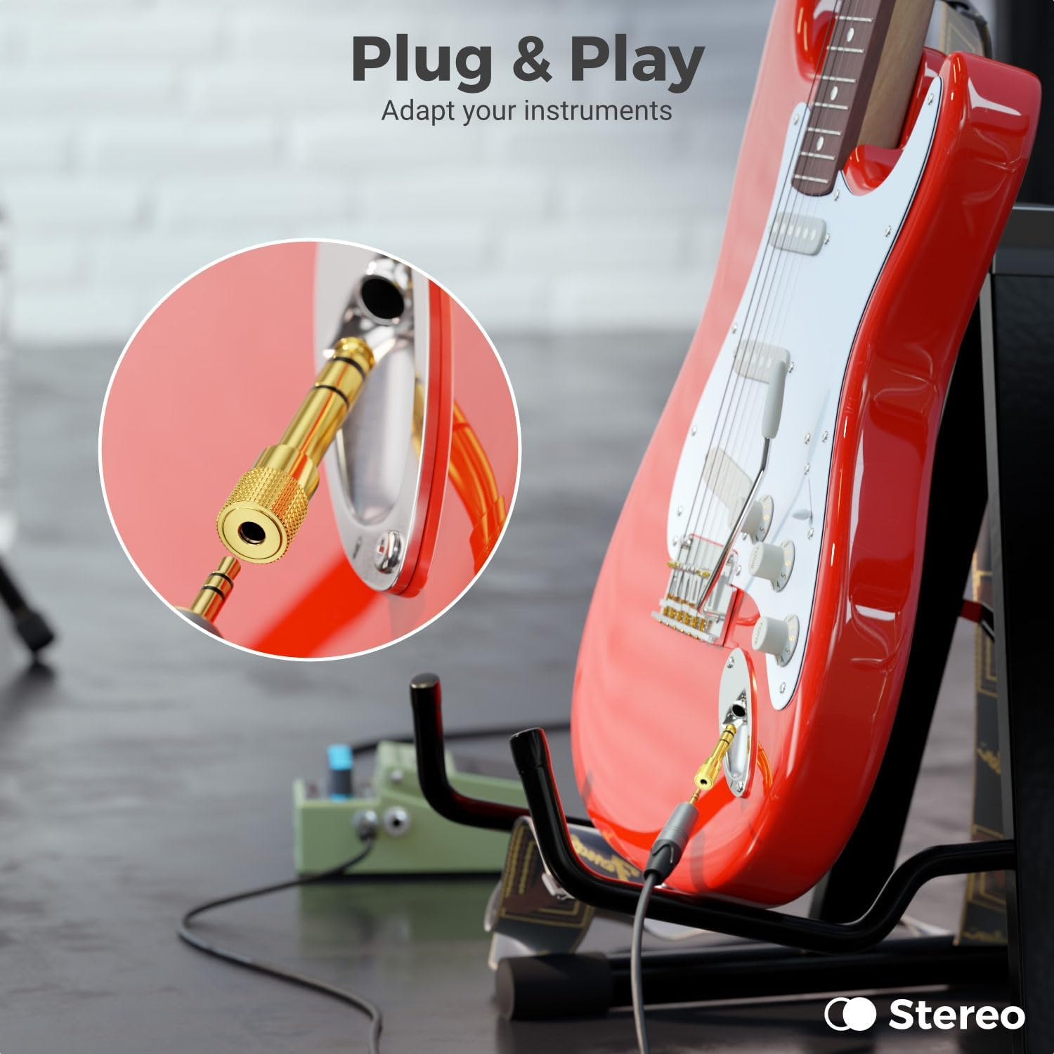 Deleycon Jack Adapter [Pack of 1] 6.35 Mm to 3.5 Mm - Stereo Audio Coupling Jack Adapter - for Headphones Guitar Hifi Receiver Amplifier Home Cinema Mixer Keyboard TRS