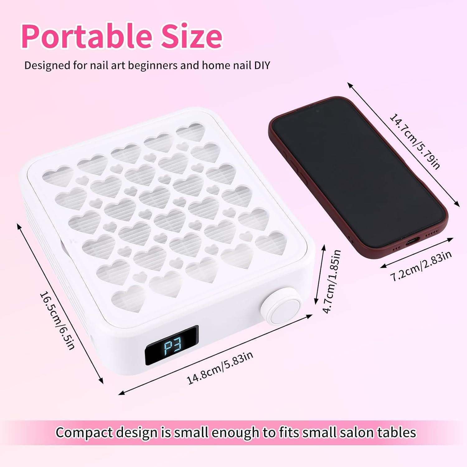 BQAN Nail Dust Collector Portable 4200RPM Vacuum with Reusable Filter for Acrylic Drilling Dust Beginner Friendly Small Manicure Tool image number 2