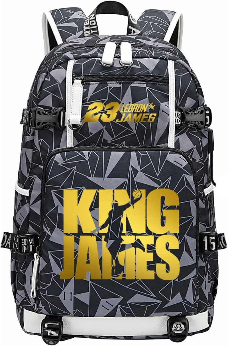 Basketball Player James Multifunction Backpack Travel Student Laptop Fans Bookbag for Men Women