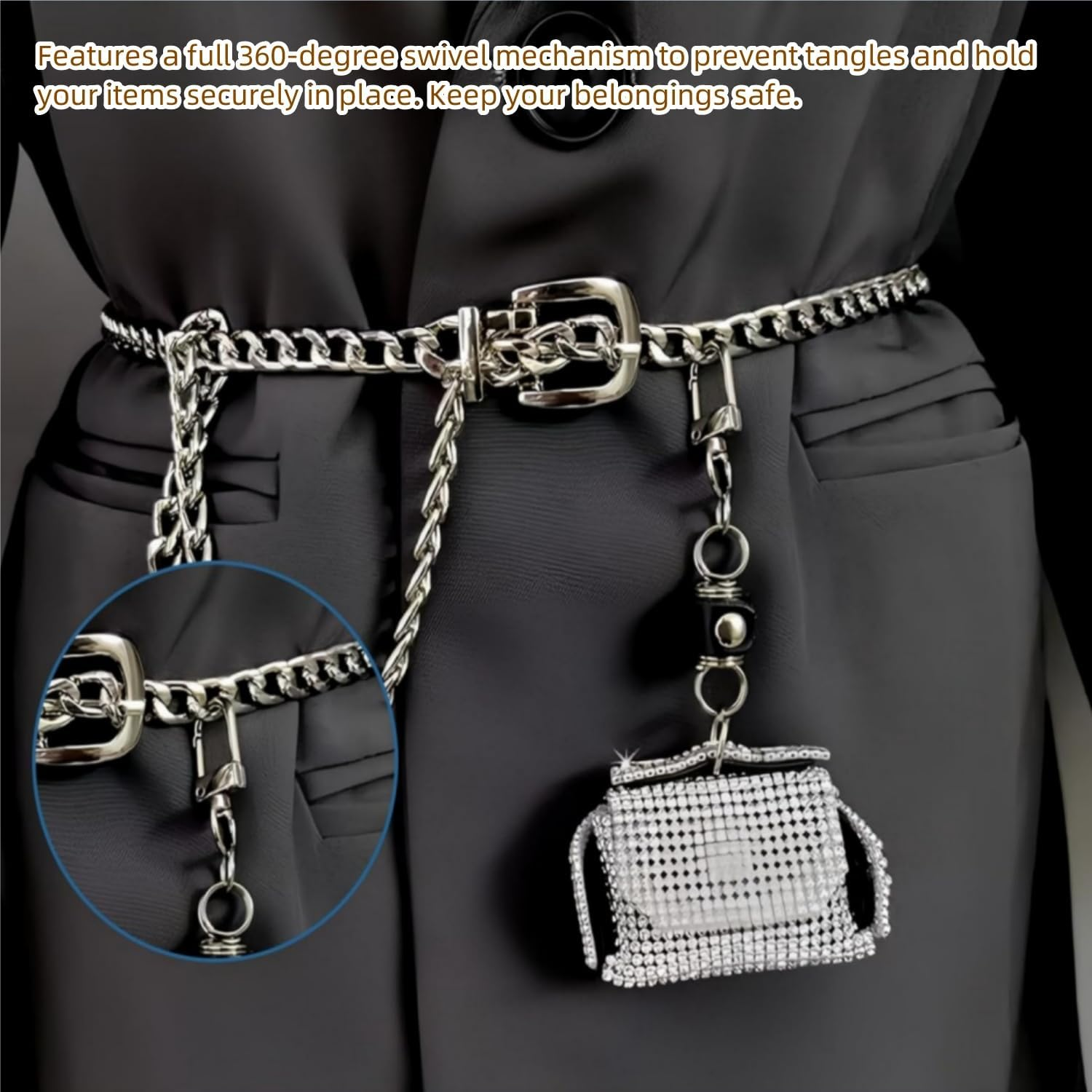 30Pcs Metal Lobster Claw Clasps,360&deg;Swivel Hooks for Lanyards Swivel Key Chains Rings Connector Swivel Lanyard Snap Hook for Handbags DIY Crafts (Silver) image number 5